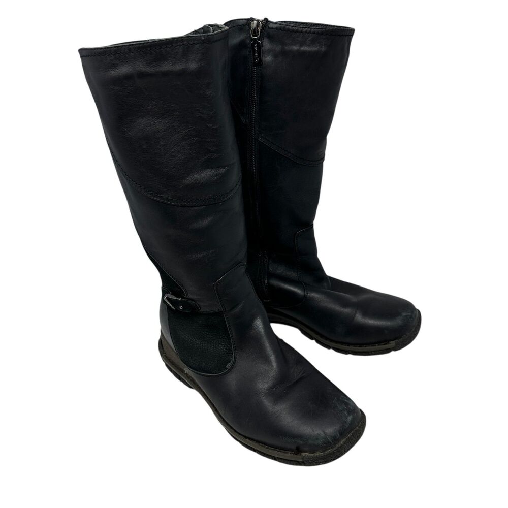 Blondo Black Leather Wool Lined Knee High Side Zip Boots Size 8